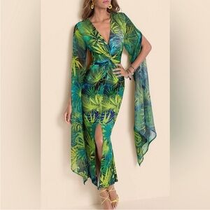 VENUS Tropical Leaf Print Dress